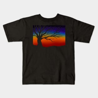 Tree Silhouette sunset Kids T-Shirt